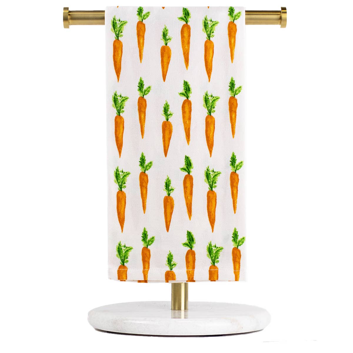 Carrot Patch Hand Towel White/Orange/Green 20x28