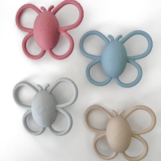 Butterfly Rattle Teether: Petunia Pink