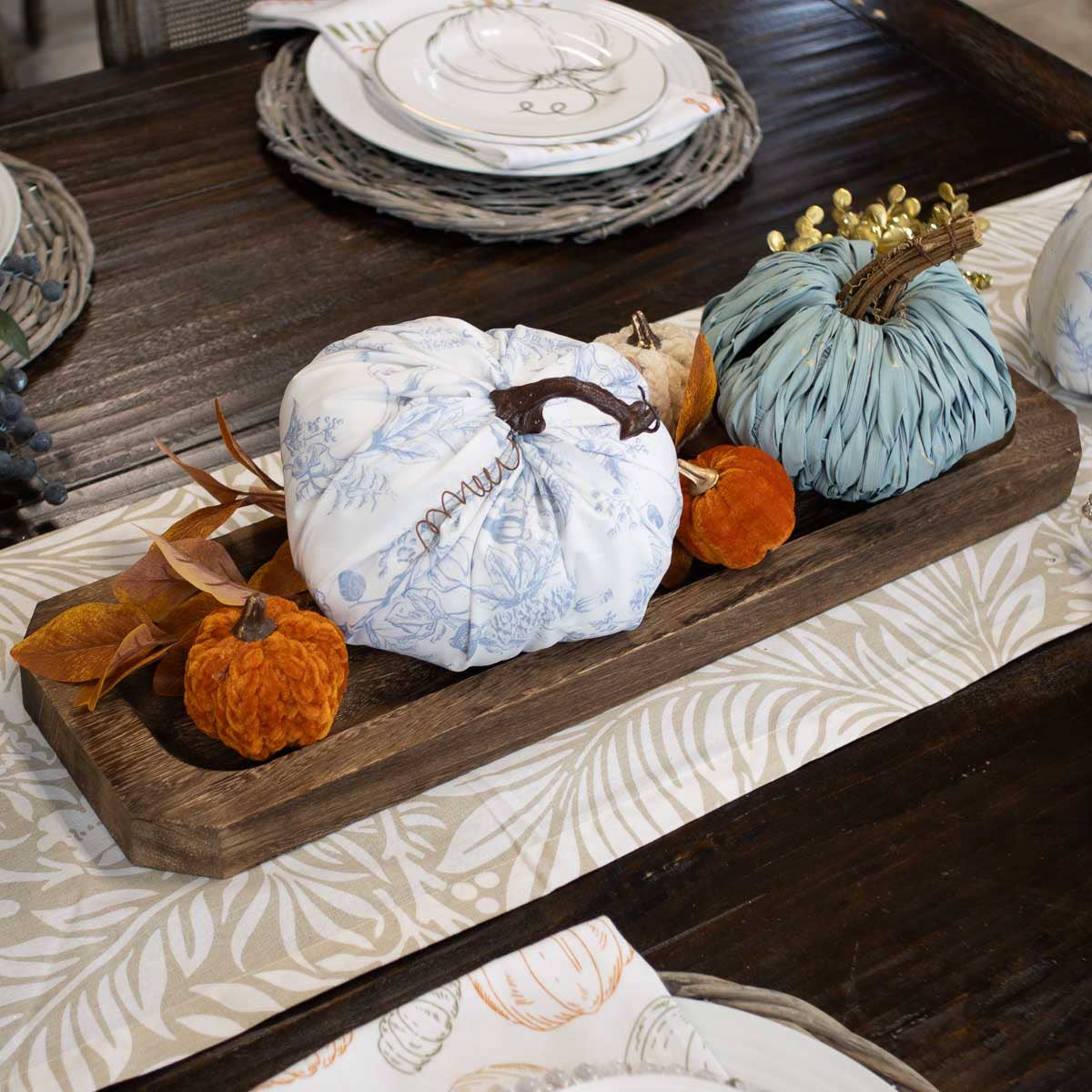 Wooden Dough Bowl Tray Natural 24x7x1.5