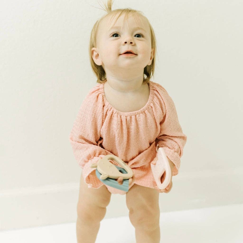 Rabbit Silicone Sensory Teether: Subtle Green