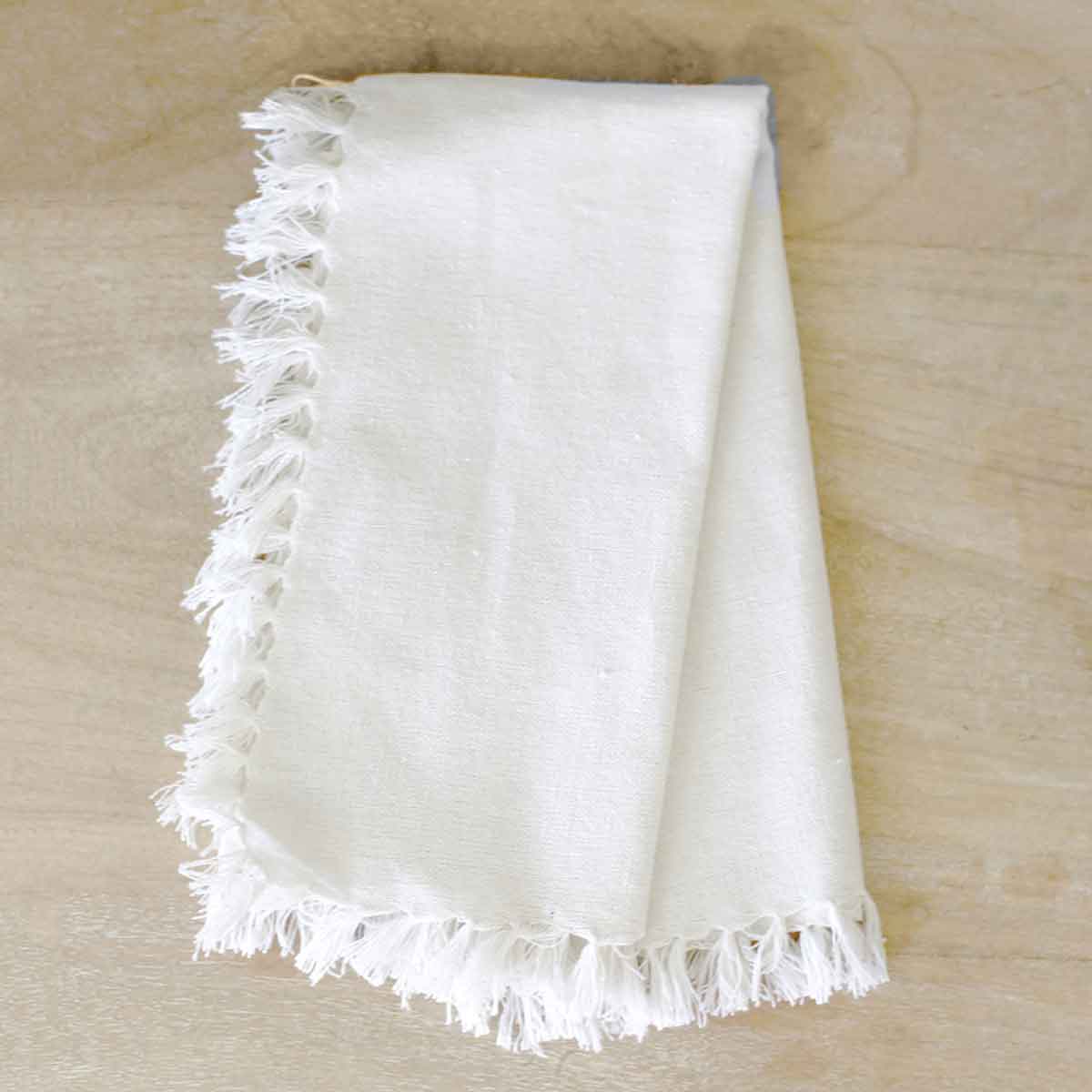 Fringe Napkin Soft White