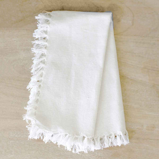 Fringe Napkin Soft White