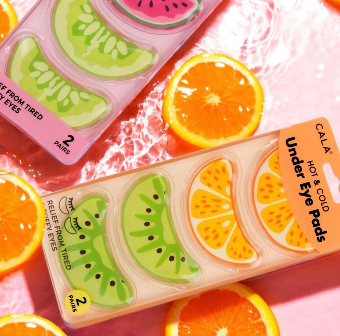 CALA Hot and Cold Under Eye Pads 2 Pack: Watermelon Cucumber