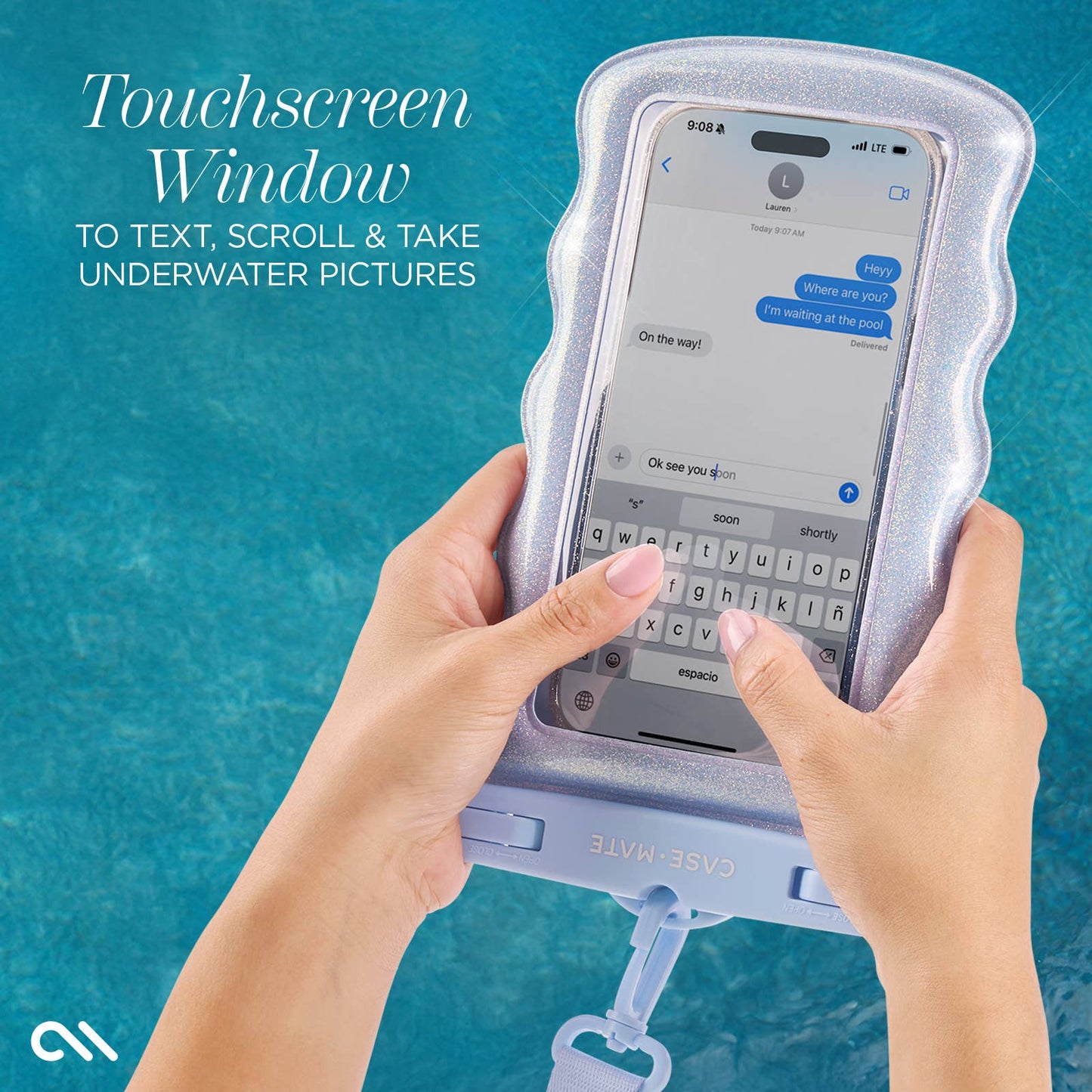 Case-Mate Wavy Waterproof Floating Phone Pouch: Ivory Twinkle