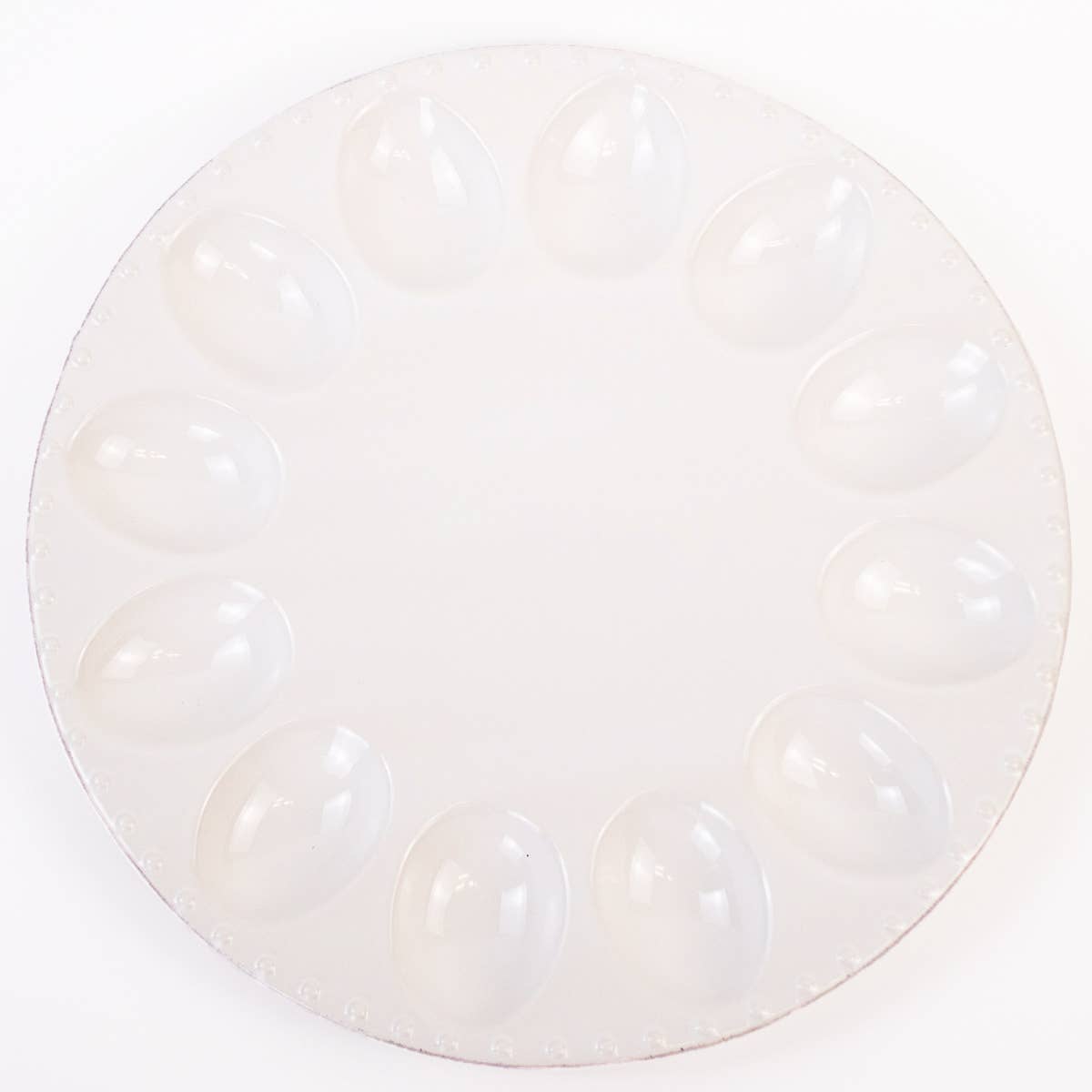Deviled Egg Platter   Antique White   10.5"