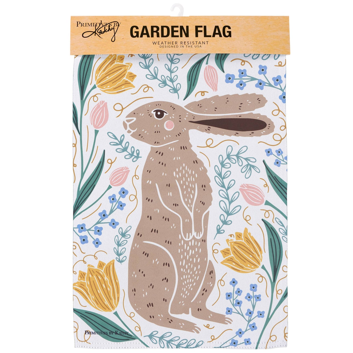 Rabbit Folk Art Garden Flag