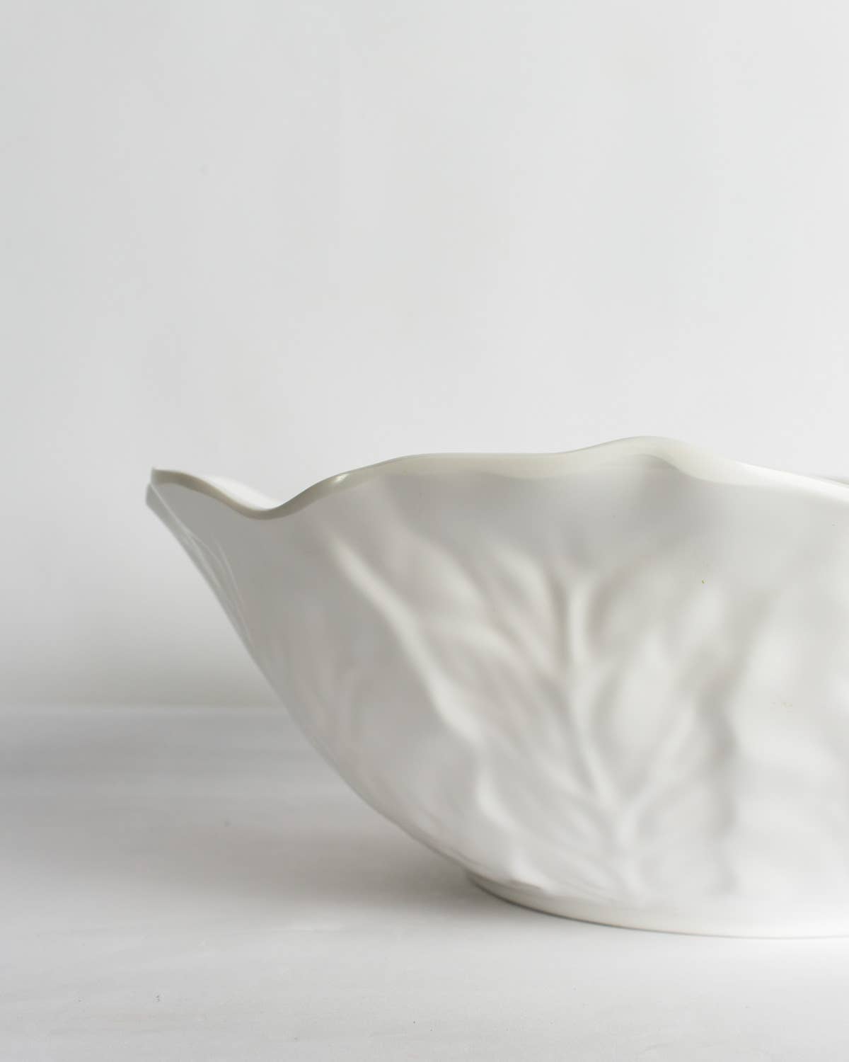 Cabbage Melamine Serving Bowl   White   12.75x4.75
