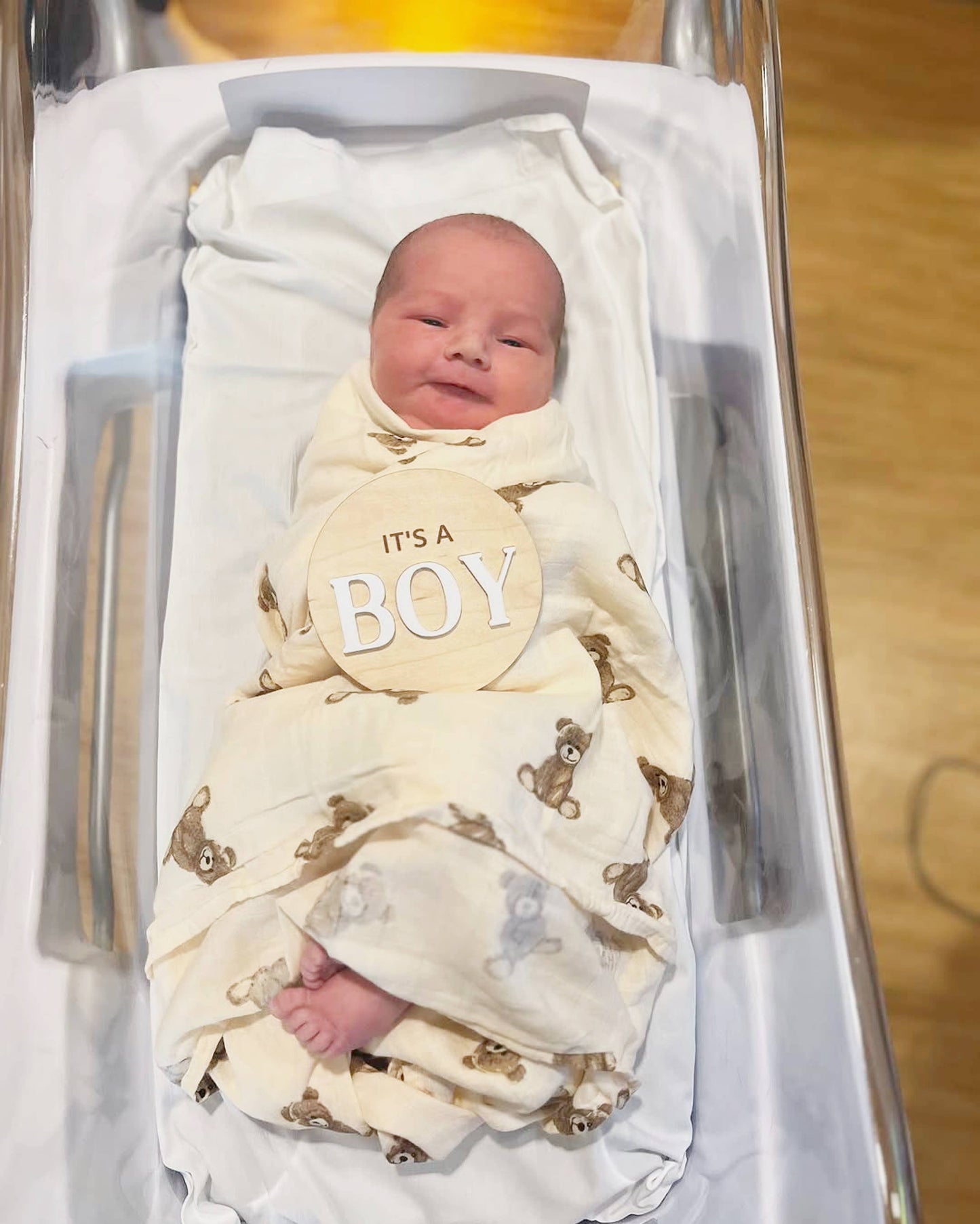 Bamboo Muslin Swaddle Blanket (Teddy Bear)