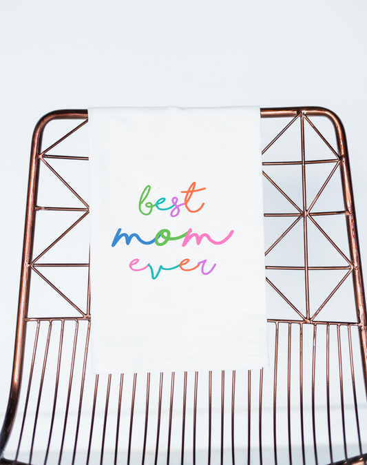 Best Mom Ever Colorful gift towel script | Mom gift