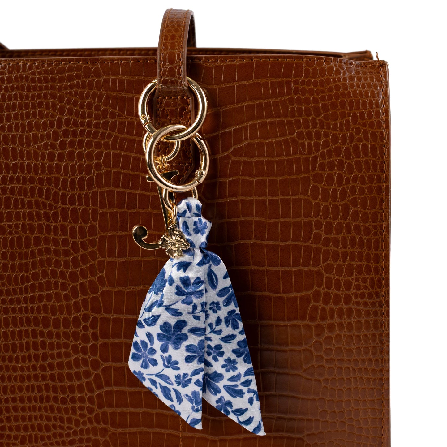 Porcelain Floral Satin Keychain