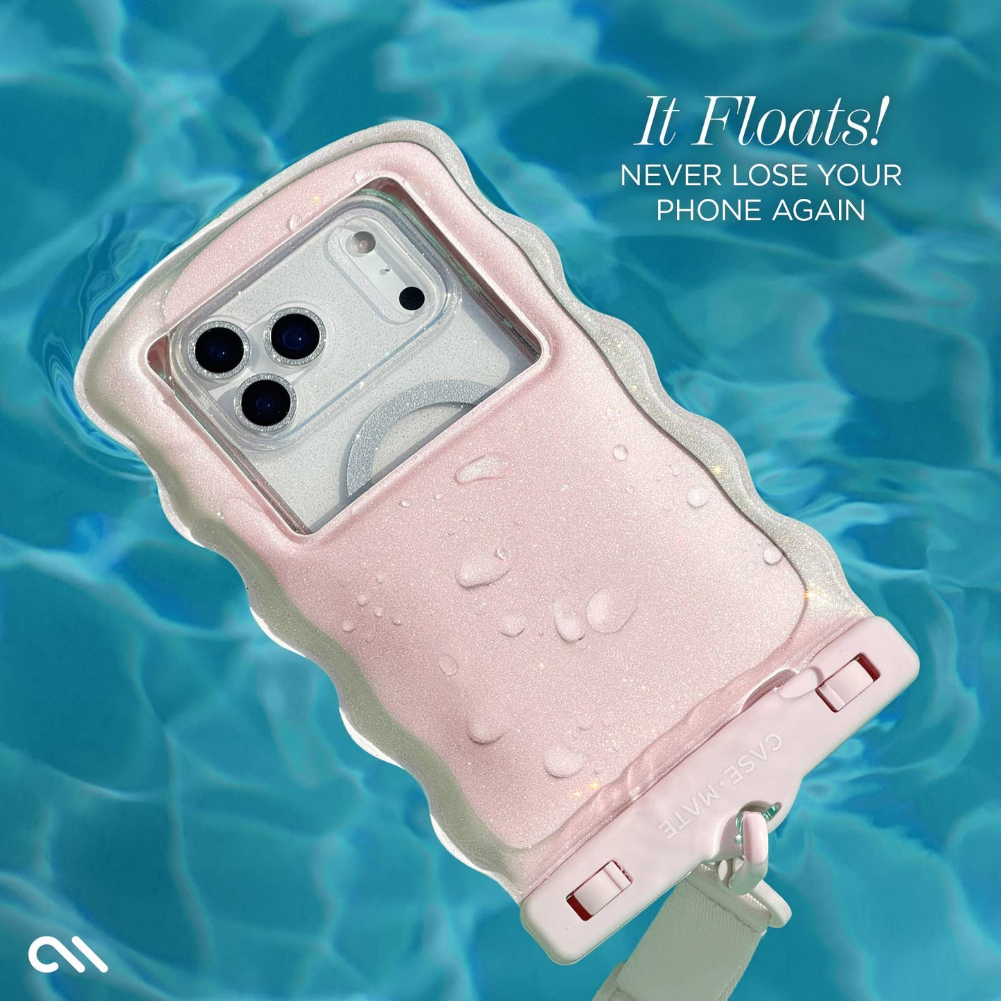 Case-Mate Wavy Waterproof Floating Phone Pouch: Ivory Twinkle