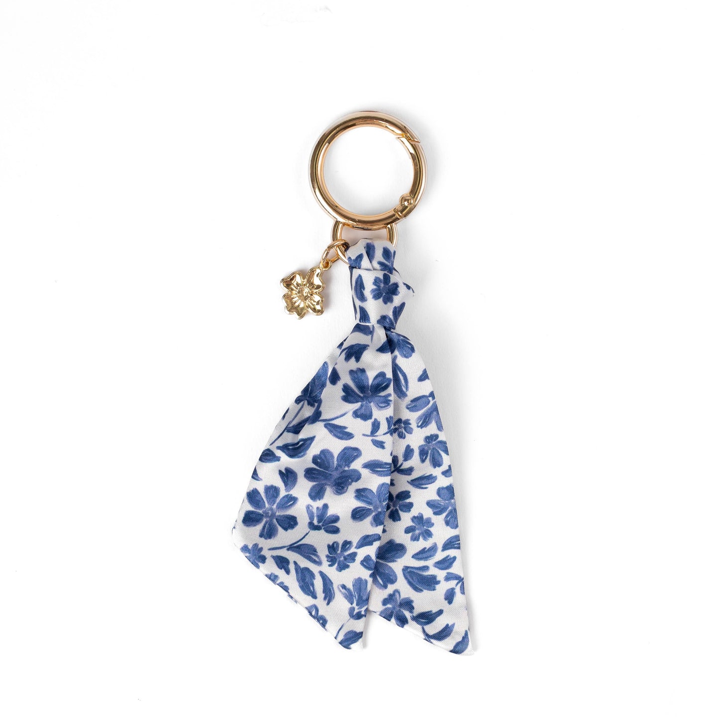 Porcelain Floral Satin Keychain