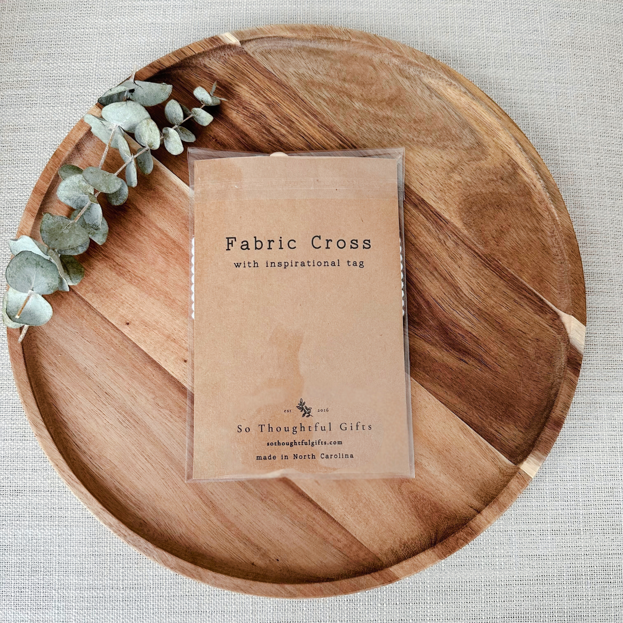 Fabric Cross - Blue Floral | Handmade | Gift Wrapped: Wonderfully Made
