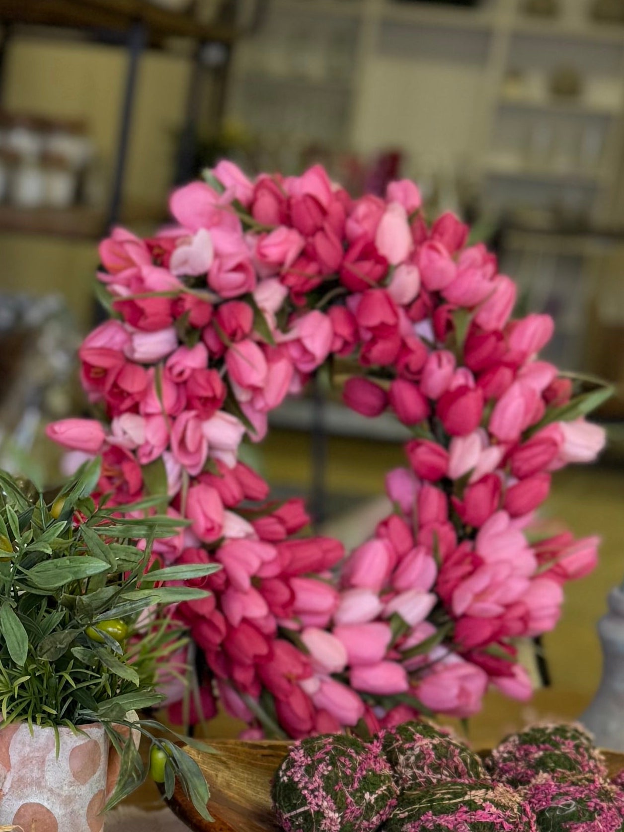 Spring tulip wreath
