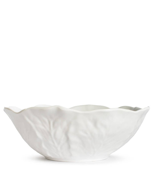 Cabbage Melamine Serving Bowl   White   12.75x4.75