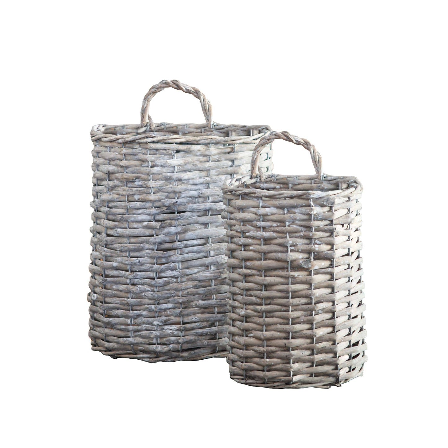 2/Set Gray Willow Oval Baskets
