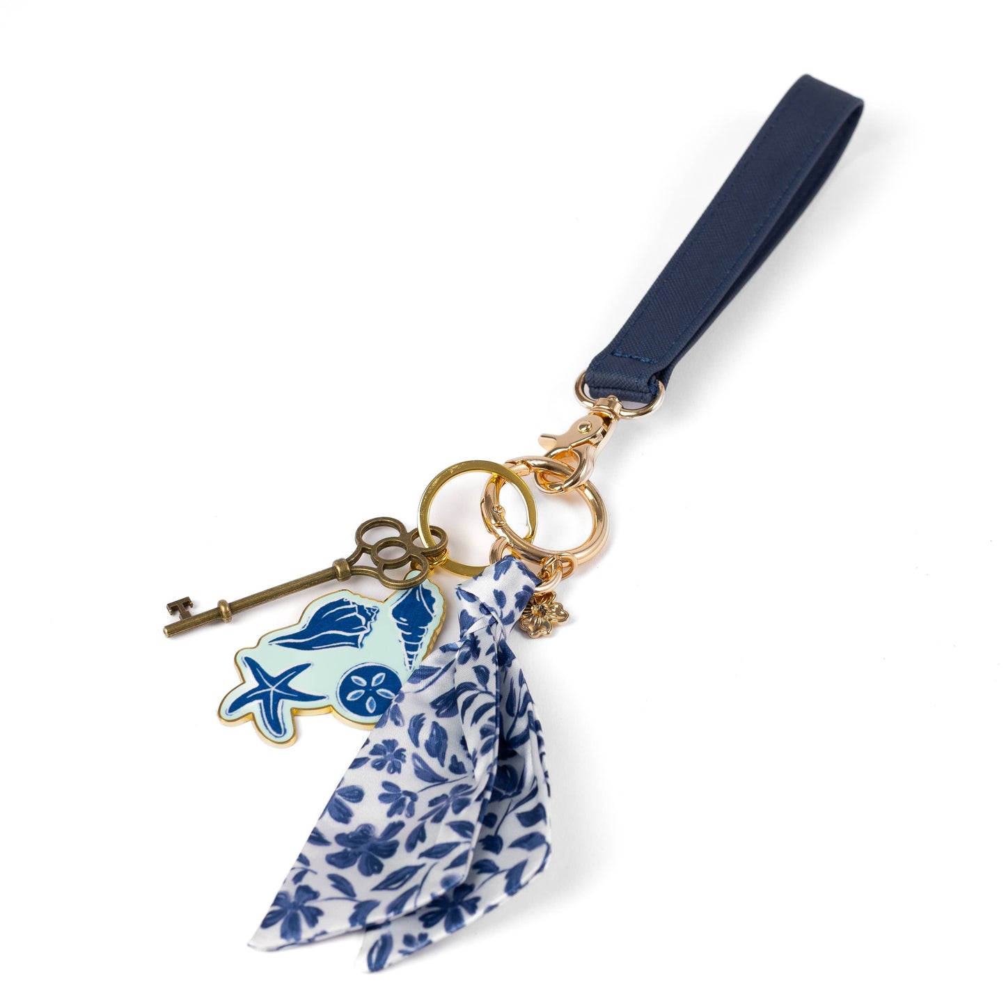 Porcelain Floral Satin Keychain