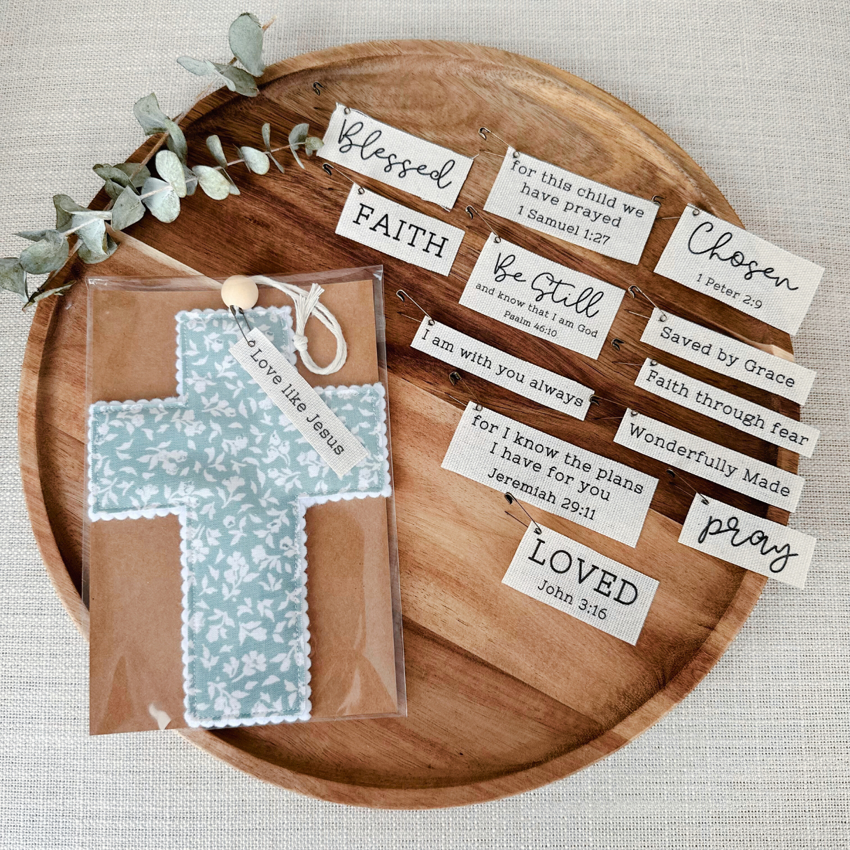 Fabric Cross - Cottage Floral | Handmade | Gift Wrapped: Love like Jesus