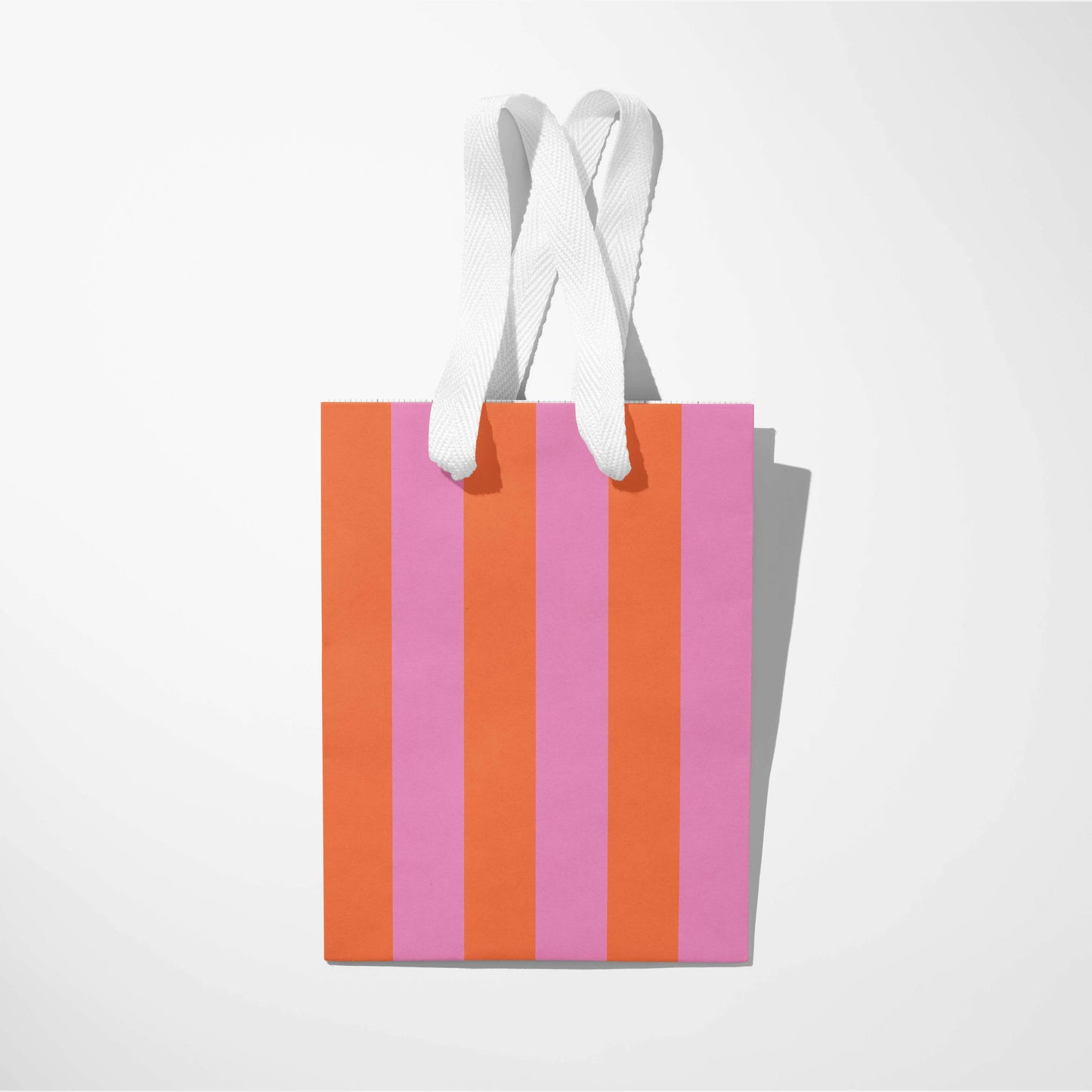 Stripe Pink & Orange Gift Paper Bag  | 2 sizes: Medium 8x10