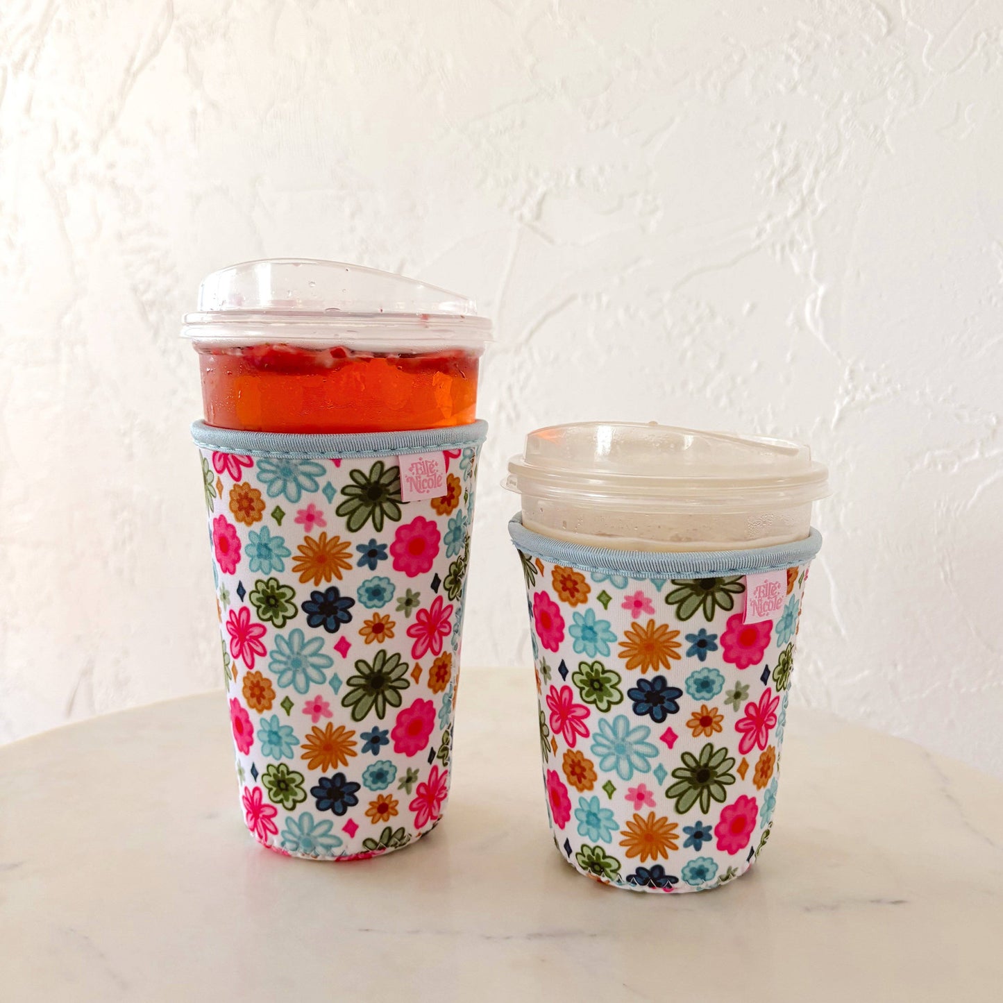 Coffee Cup Cover - Watercolor Florals - Iced Drink Sleeve: Small / 16oz