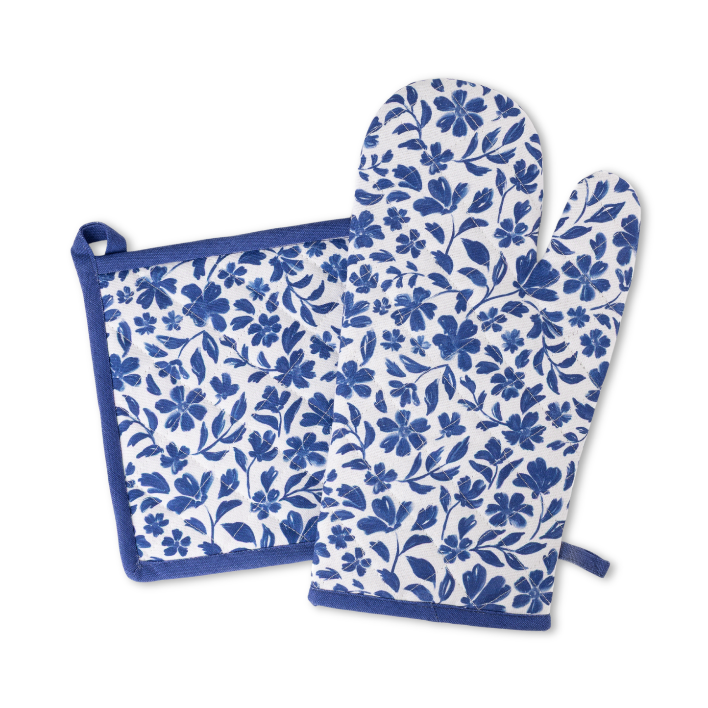 Porcelain Floral Oven Mitt + Pot Holder