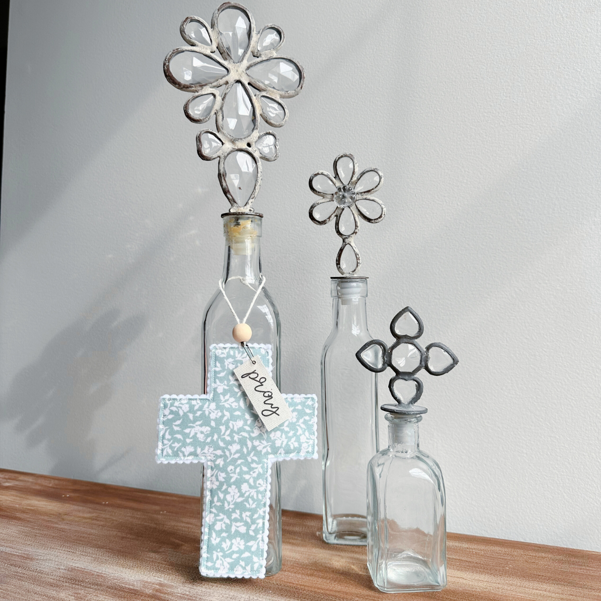 Fabric Cross - Cottage Floral | Handmade | Gift Wrapped: Wonderfully Made