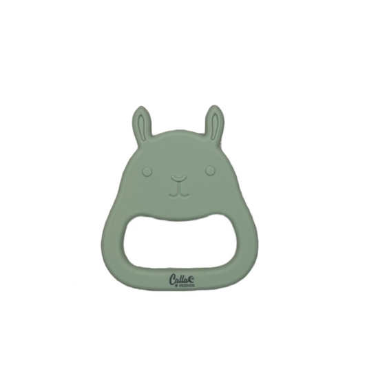 Rabbit Silicone Sensory Teether: Subtle Green