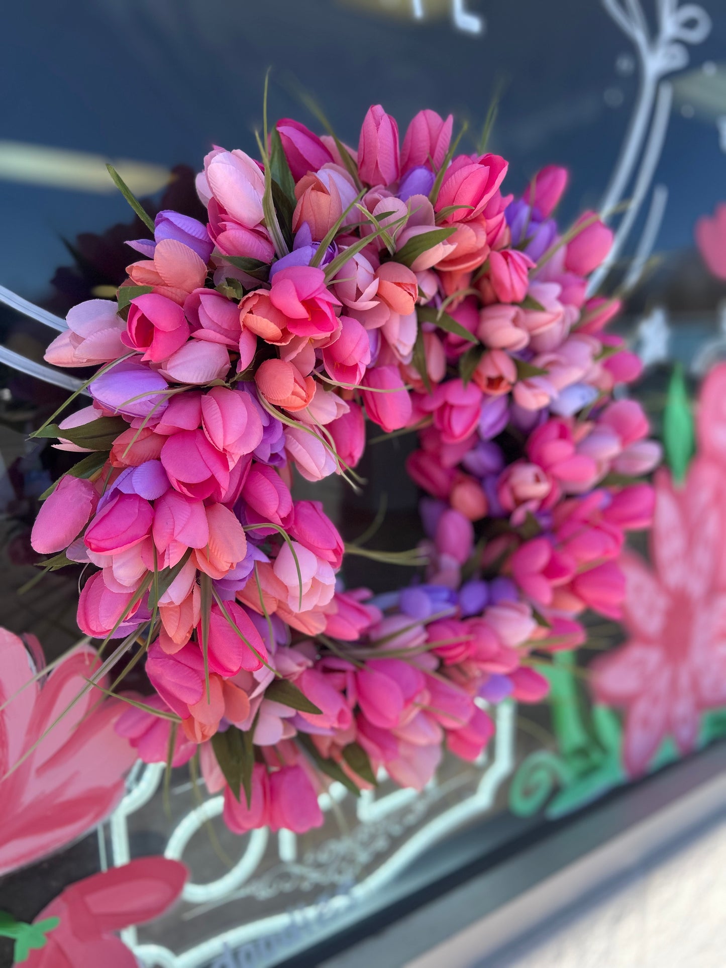Spring tulip wreath