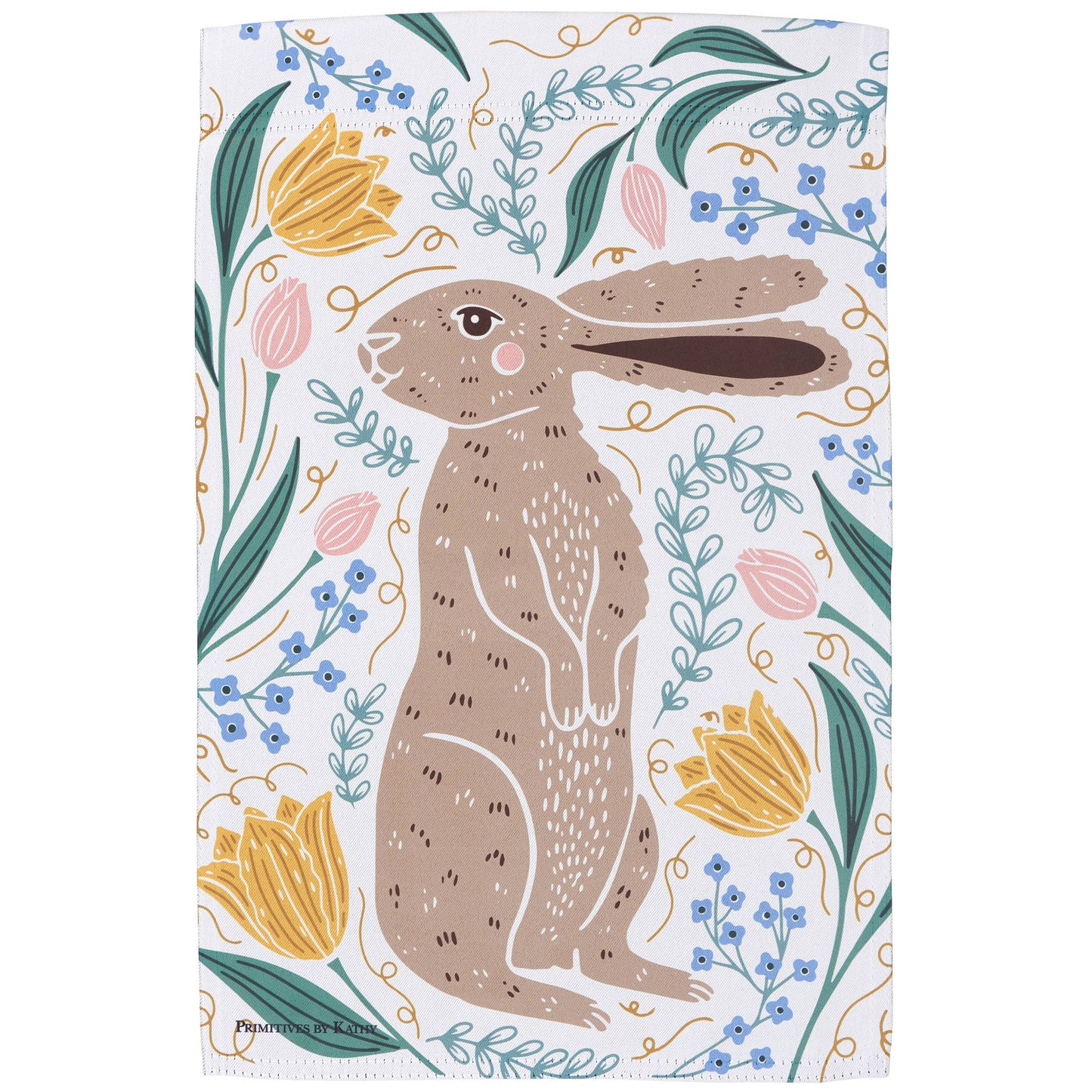 Rabbit Folk Art Garden Flag