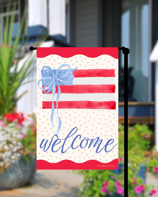 Patriotic Welcome Garden Flag