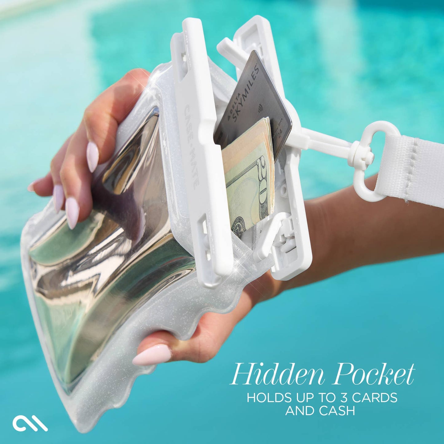 Case-Mate Wavy Waterproof Floating Phone Pouch: Ivory Twinkle