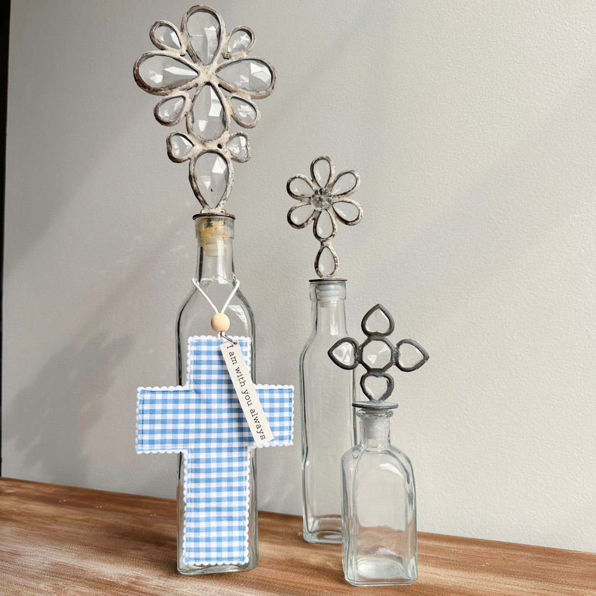 Fabric Cross - Blue Gingham | Handmade | Gift Wrapped: Love like Jesus
