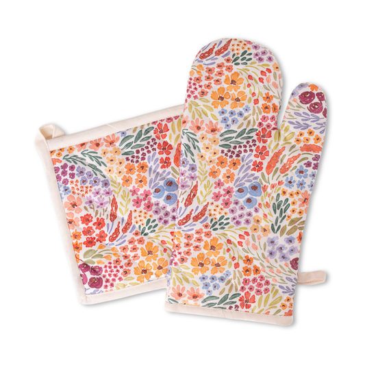 Countryside Blooms Oven Mitt + Pot Holder
