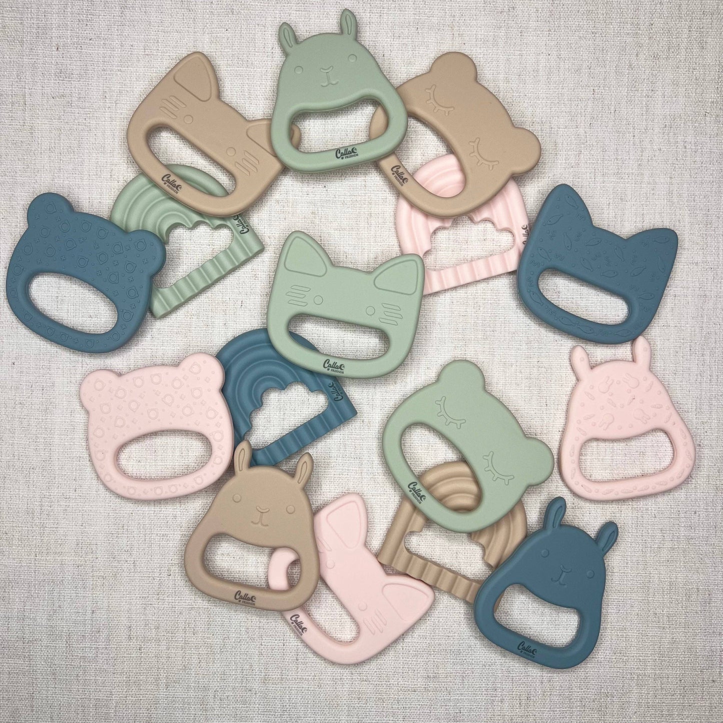 Rabbit Silicone Sensory Teether: Subtle Green