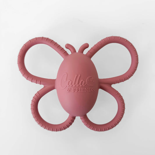 Butterfly Rattle Teether: Petunia Pink