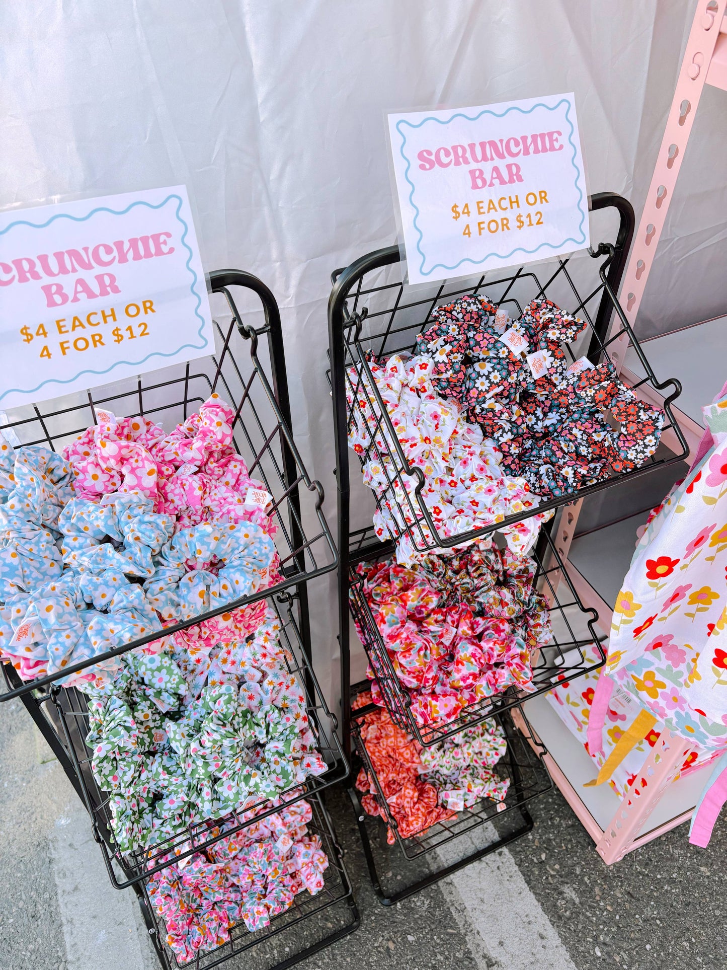 Scrunchie - Retro Florals *new & improved extra soft fabric*