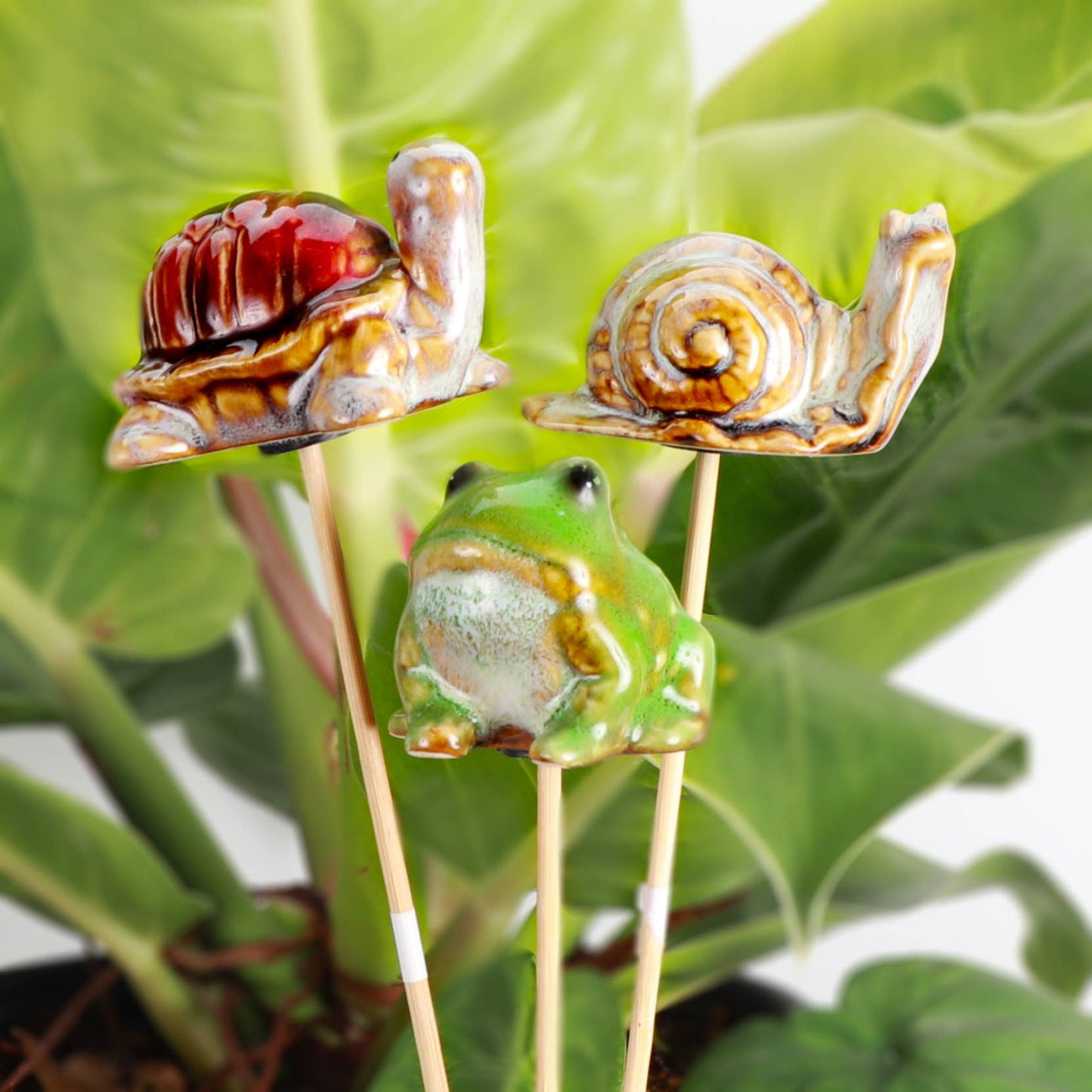 Pottery Plant Pick - 9" Height: Snail
