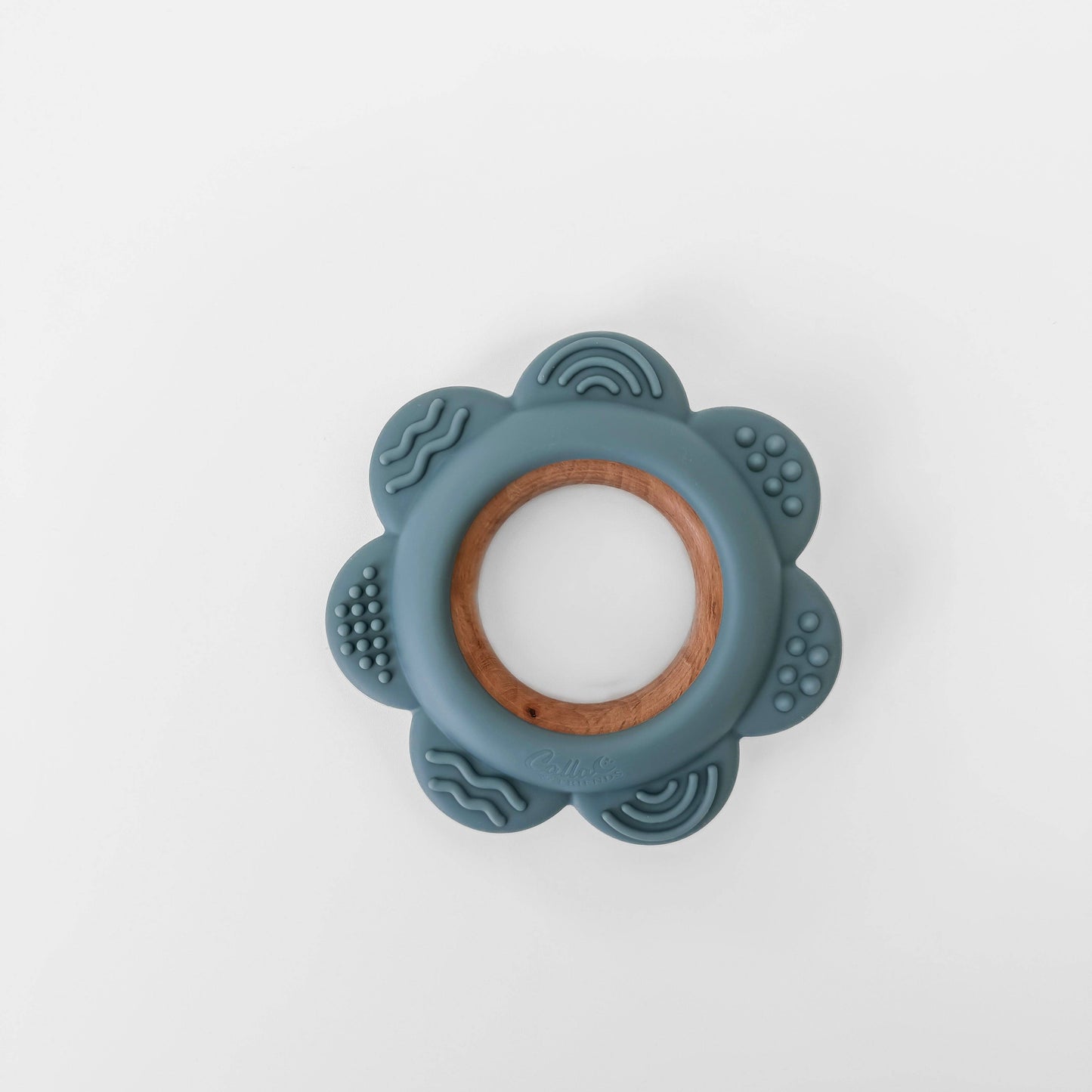 Teether Silicone & Beechwood Flower: Purple