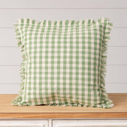 Pillow - Green And Cream Checked