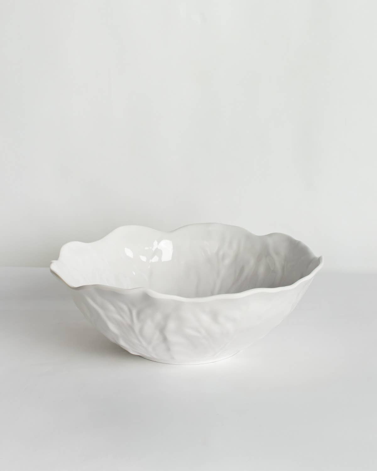 Cabbage Melamine Serving Bowl   White   12.75x4.75