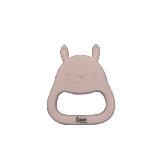 Rabbit Silicone Sensory Teether: Barely Pink